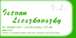 istvan lieszkovszky business card